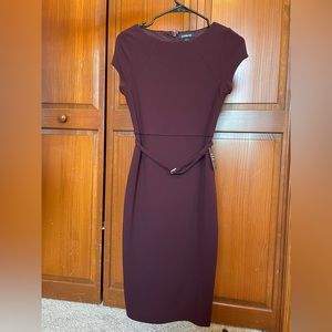 Express Maroon Office Dress